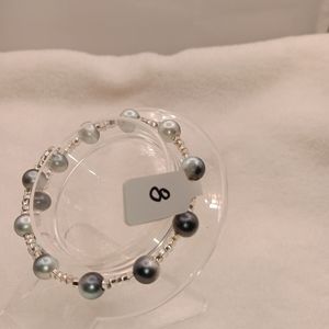 Handmade memory wire beaded bracelet